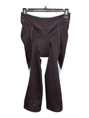 Pearl Izumi Black Crop Cycling Pants with Mint Panels Size Medium